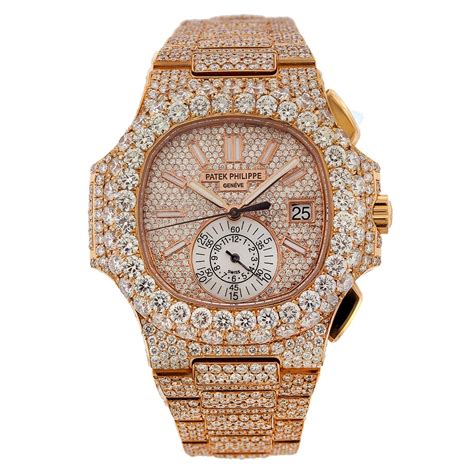 patek philippe iced out gold|patek philippe gold nautilus price.